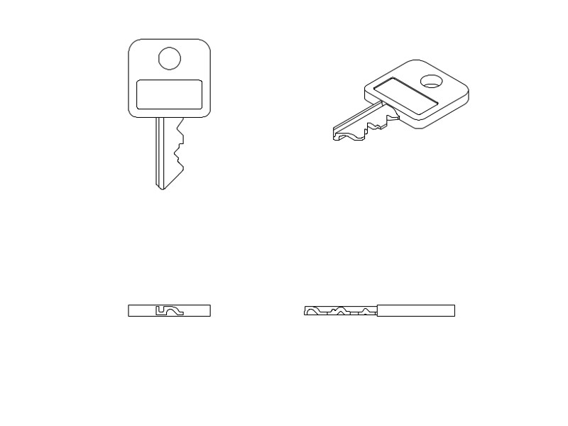 Dataflex Viewmate 32309 Masterschlüssel / Ersatzschlüssel für Viewmate Computerhalterung Zeichnung