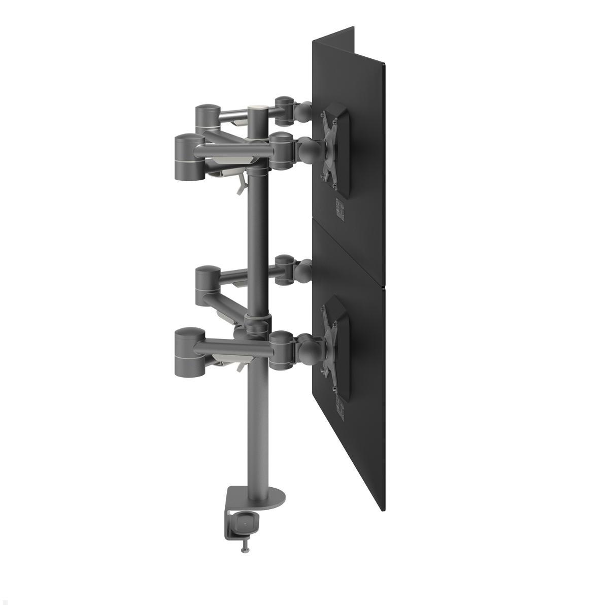 Dataflex Viewmate 2+2 Tischhalterung (52.622) silber Seitenansicht