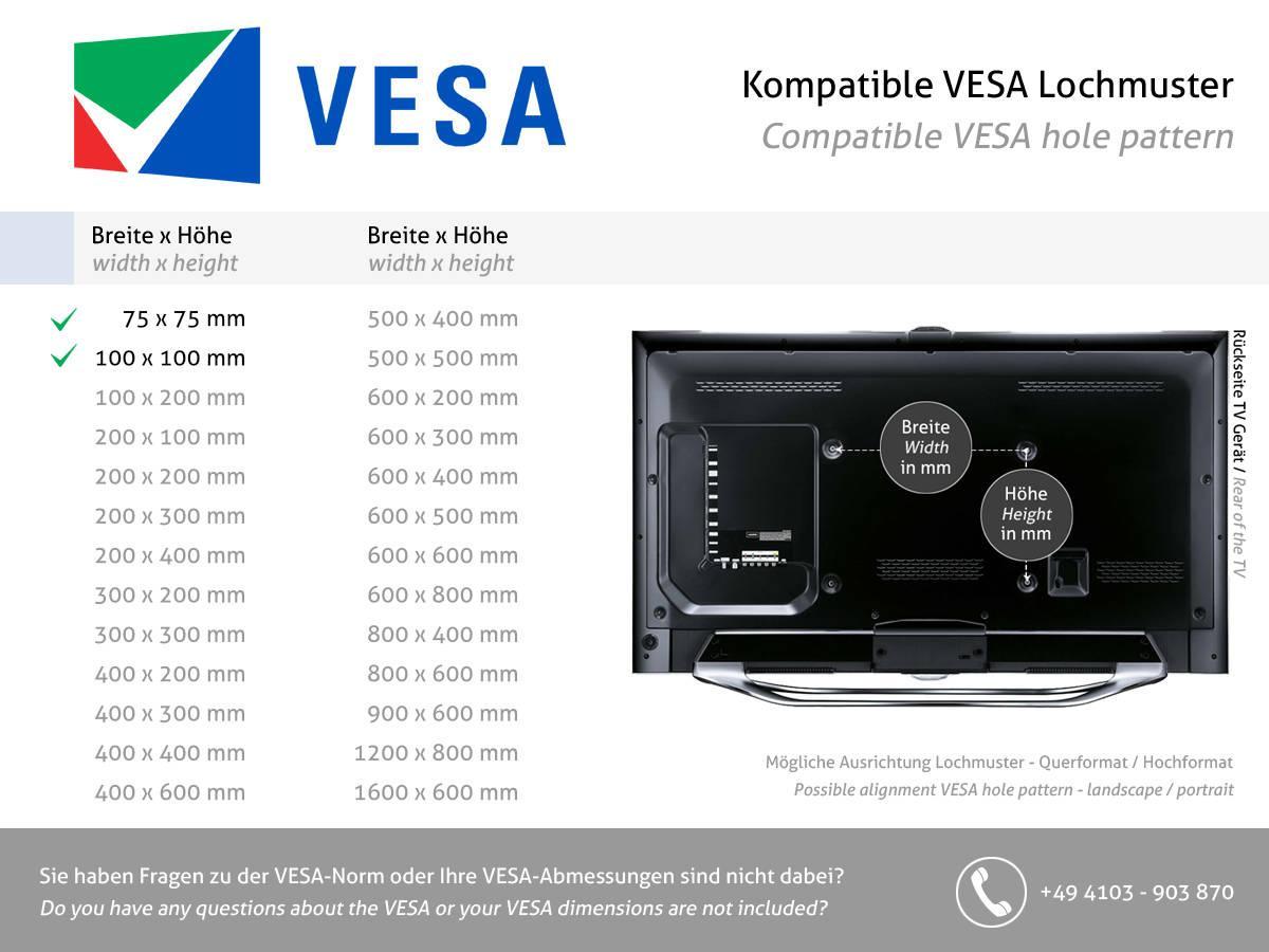 Dataflex Viewlite schwenkbare Monitor Wandhalterung (58.222), VESA Standard